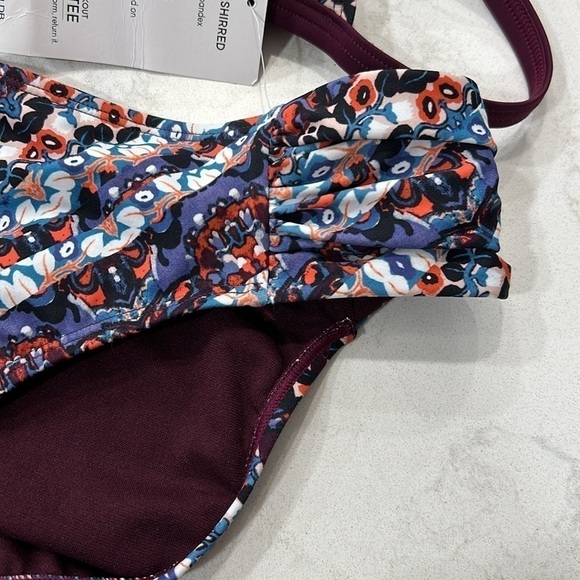 Athleta 36D/DD Marrakesh Side Scrunch Tankini Top + XL Bikini Wild Bloom NWT - Picture 10 of 16